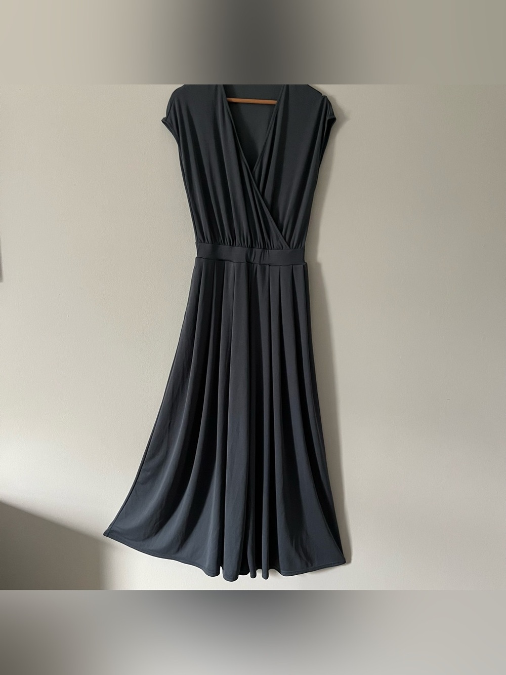 Halara Charcoal Gray Faux Wrap Wide Leg Jumpsuit Small